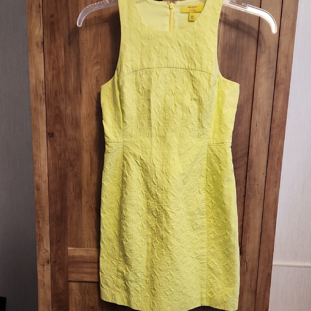 Banana Republic Lemon Quilted Puff  Textured Sleeveless Dress